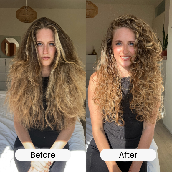 Type 3 curls before and after the Eve Curls routine